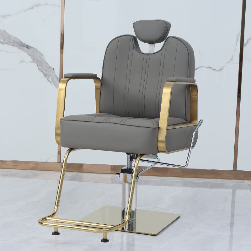 Jincheng manufacturer golden gray barber chair commercial furniture barber chair hairdressing beauty salon equipment