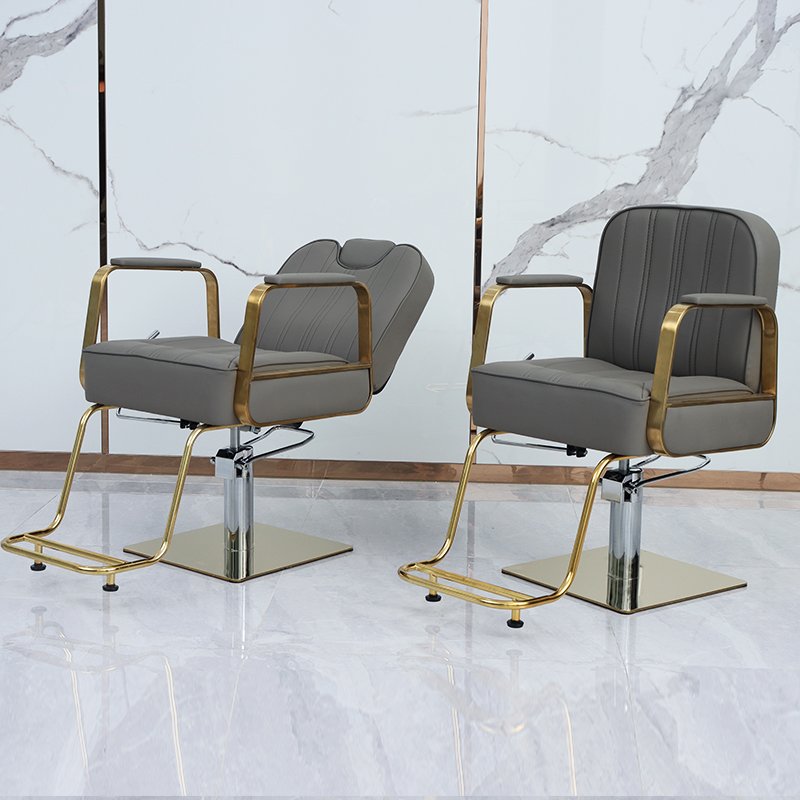 Jincheng manufacturer golden gray barber chair commercial furniture barber chair hairdressing beauty salon equipment