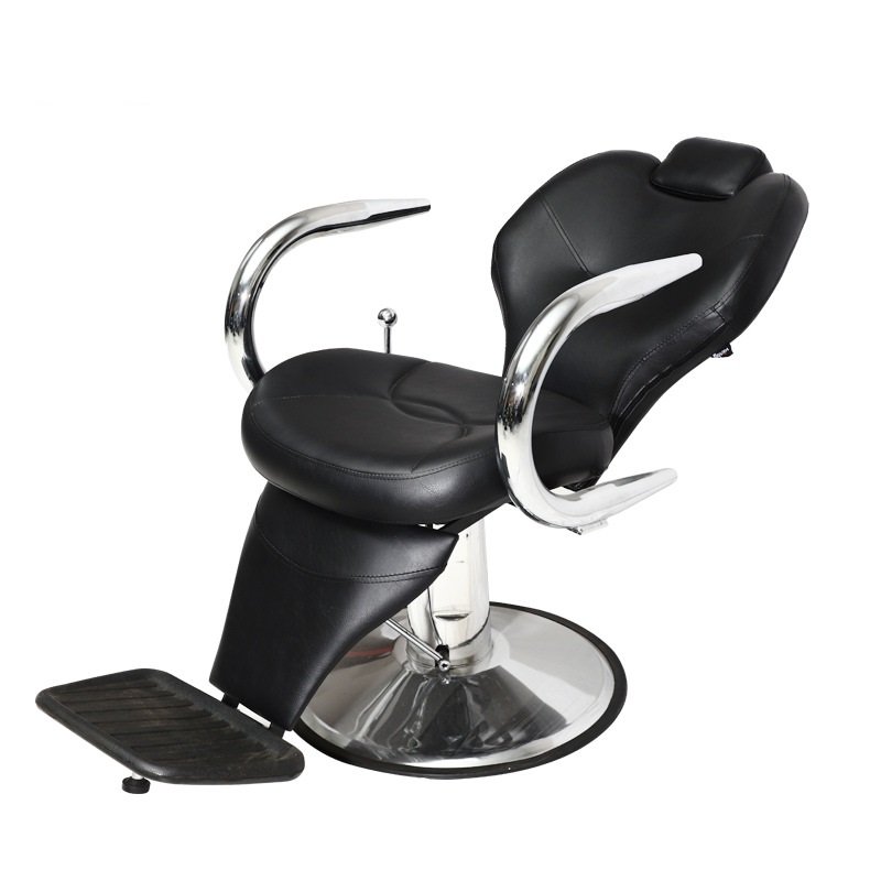Professional Simple Beauty Salon Barber Shop Ergonomic Adjustable PU Leather Reclining Swivel Lifting Haircut Grooming Chair