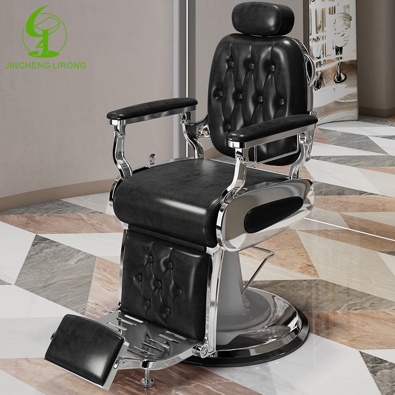 JINCHENG Texture Back Adjustable Barber Chair Hair Salon Furniture Wholesale Metal Modern Multi-function 1 Set Comfortable