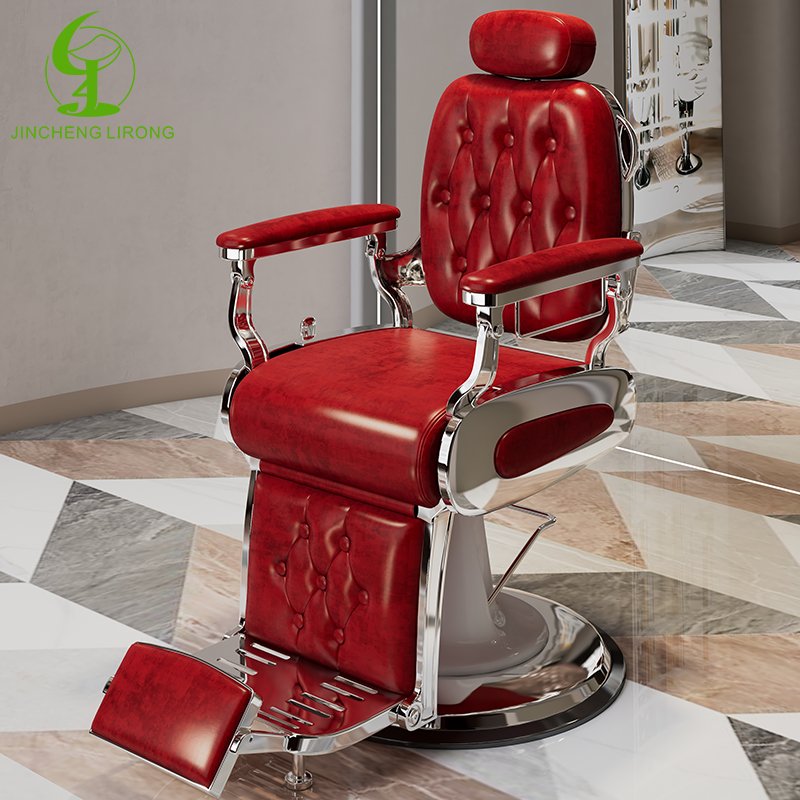 JINCHENG Texture Back Adjustable Barber Chair Hair Salon Furniture Wholesale Metal Modern Multi-function 1 Set Comfortable