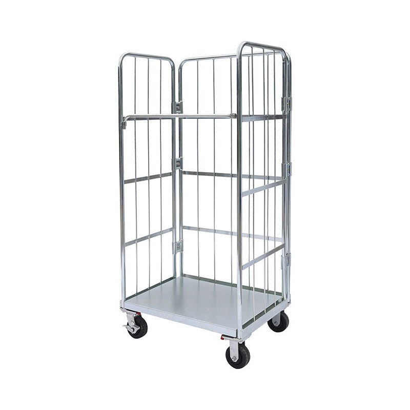 Security Roll Cage Trolley Heavy Duty Industrial Rolling Steel Customized Storage Folding Mesh Shopping Trolleys Shopping Carts