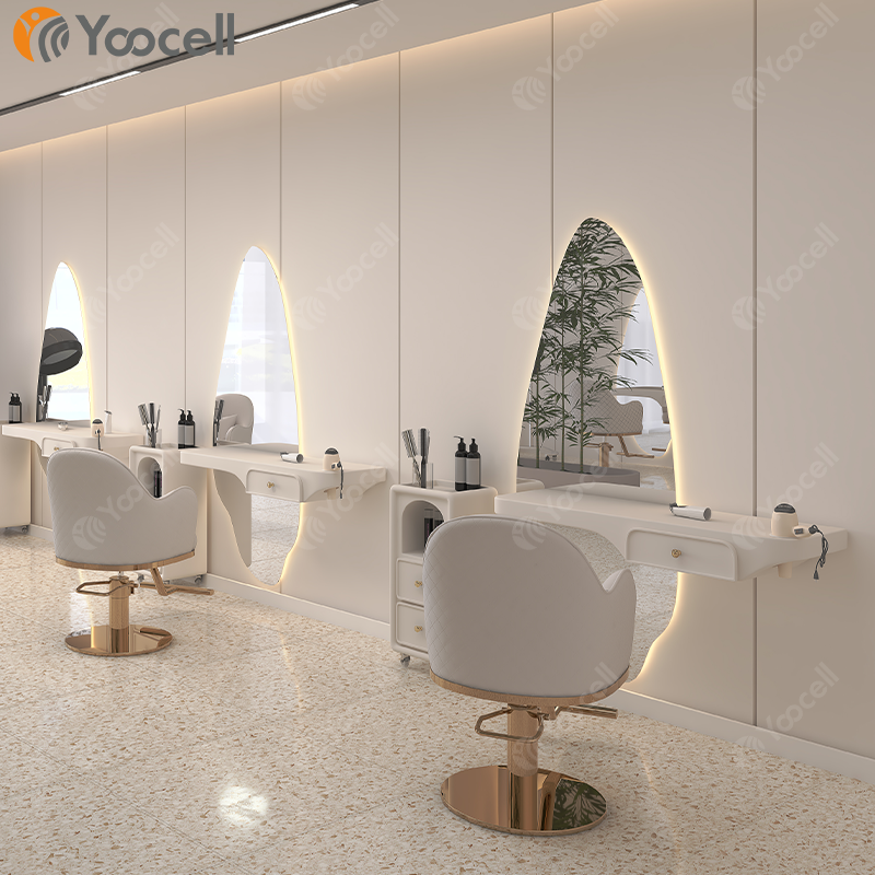 Yoocell new design beauty salon furniture adjustable salon chair barber hair salon barber chair mirror station styling chair