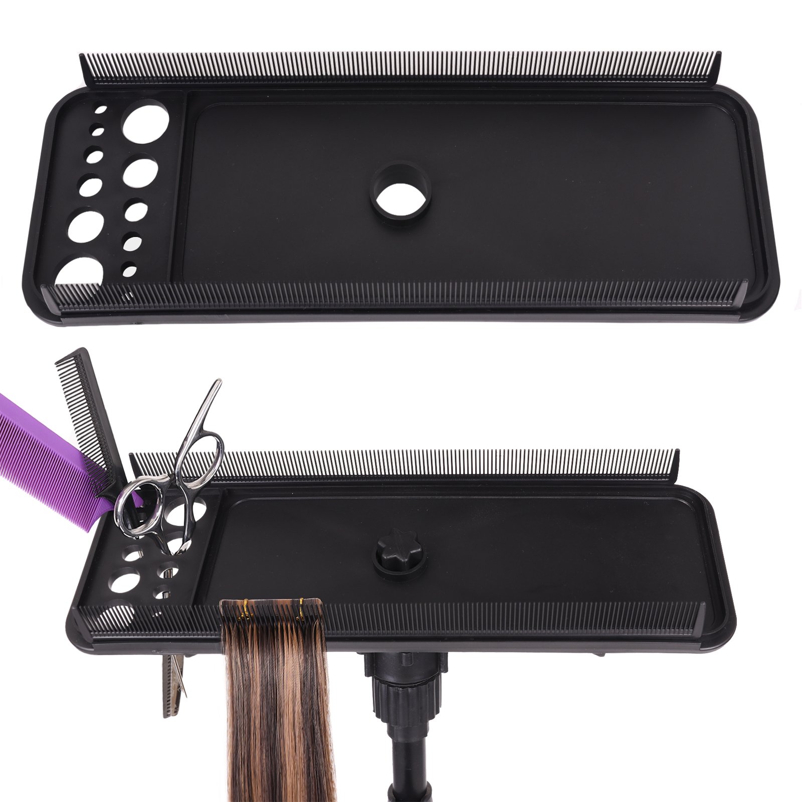 Leeons Cheap Durable Plastic Wig Stand Hair Extension Display Tray for Hairdressing