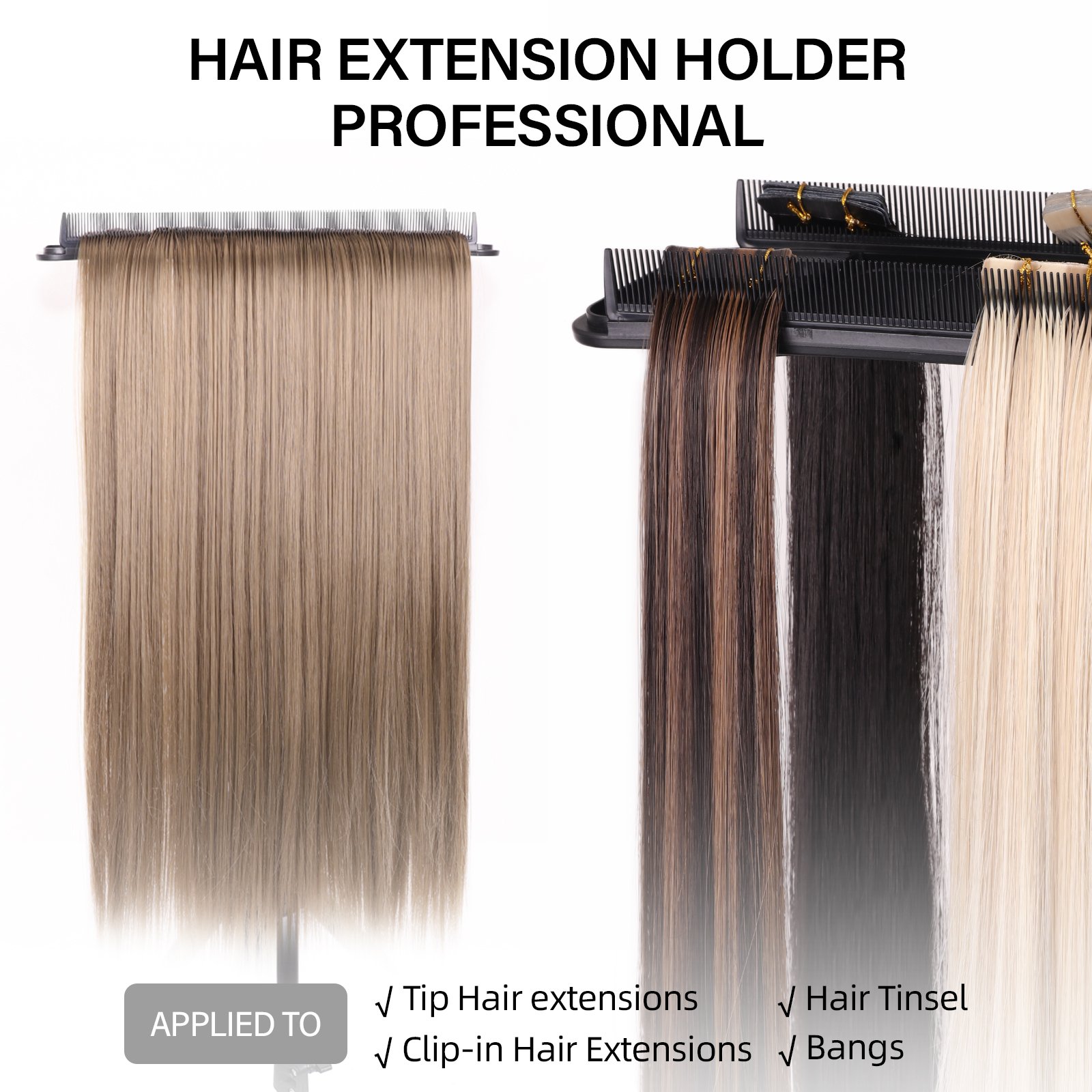 Leeons Cheap Durable Plastic Wig Stand Hair Extension Display Tray for Hairdressing