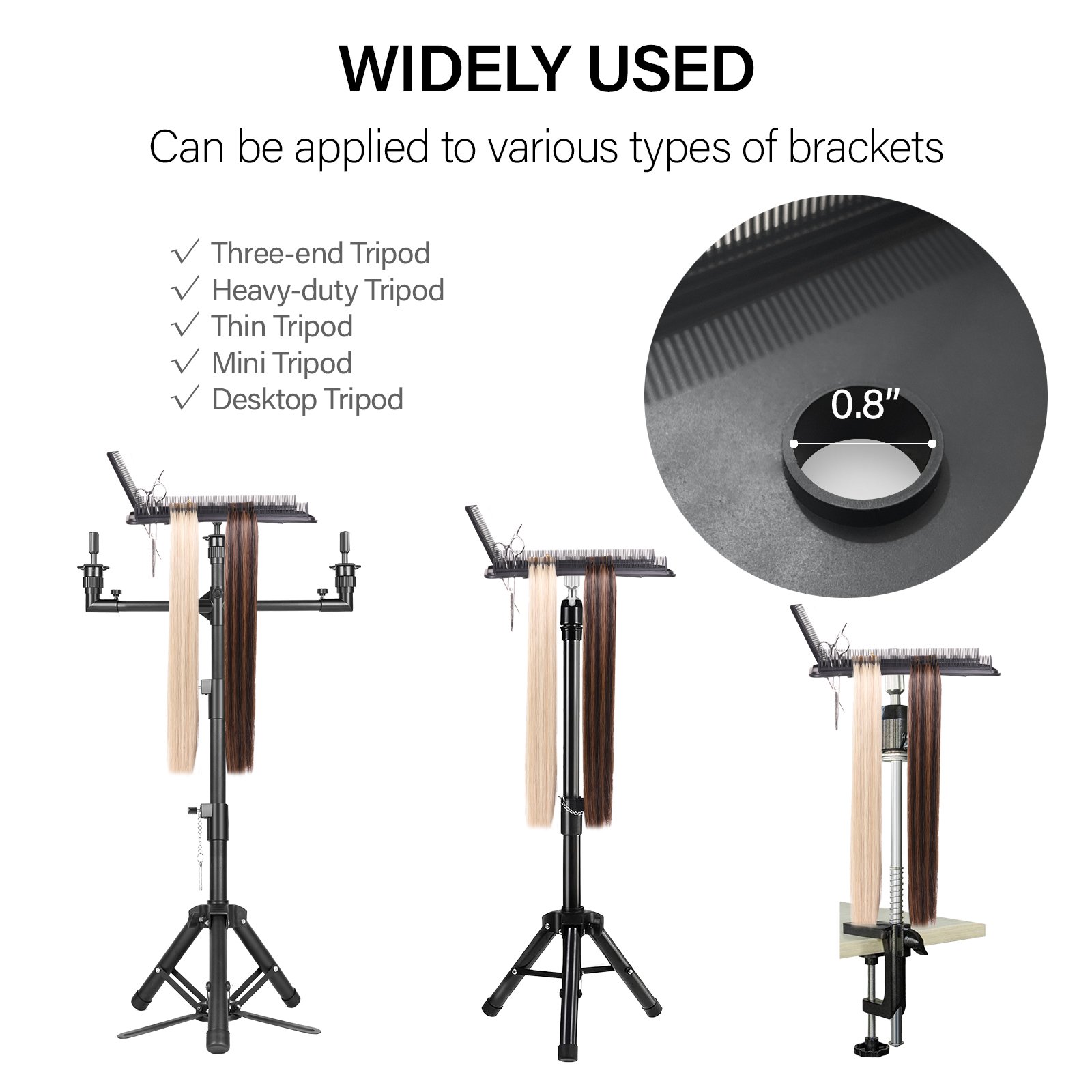 Leeons Cheap Durable Plastic Wig Stand Hair Extension Display Tray for Hairdressing
