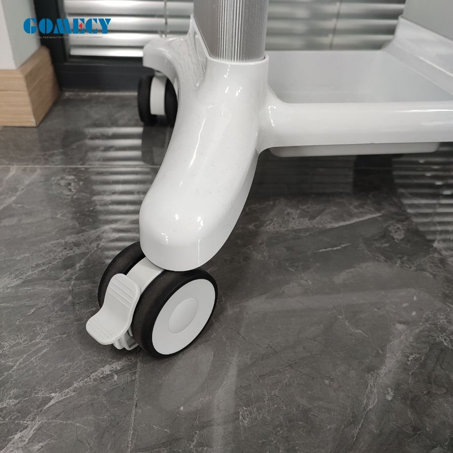 Acrylic Trolley Aluminum Alloy Storage Stand Mobile Cart Hairdresser Rolling Trolley with 4 Wheels for Beauty Salon Tattoo