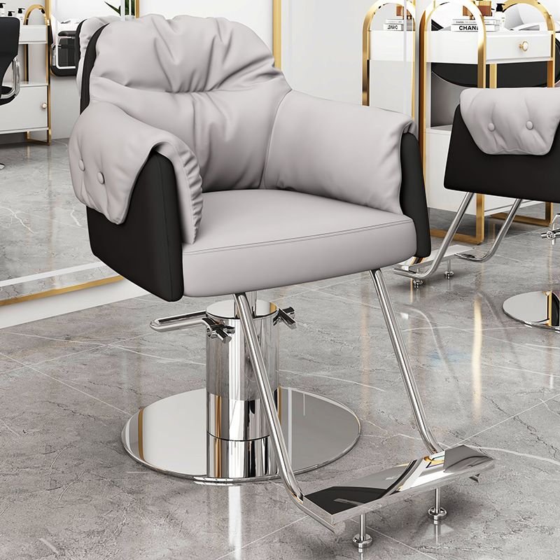 Large Hydraulic Stainless steel salon furniture Adjustable Height modern barber chairs Beauty Chair Stylish Design