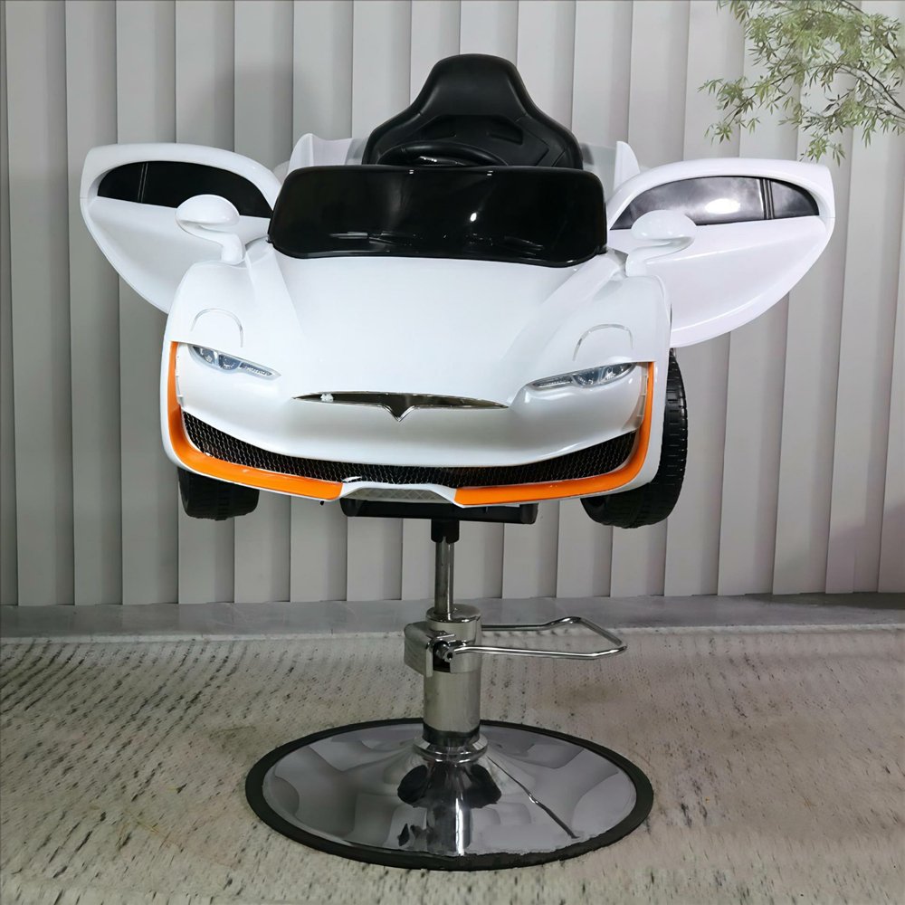 Wholesale Salon Baby Hair Cutting Hairdressing White Toy Child Car Beauty Metal Styling Hydraulic Pump Barber Chairs