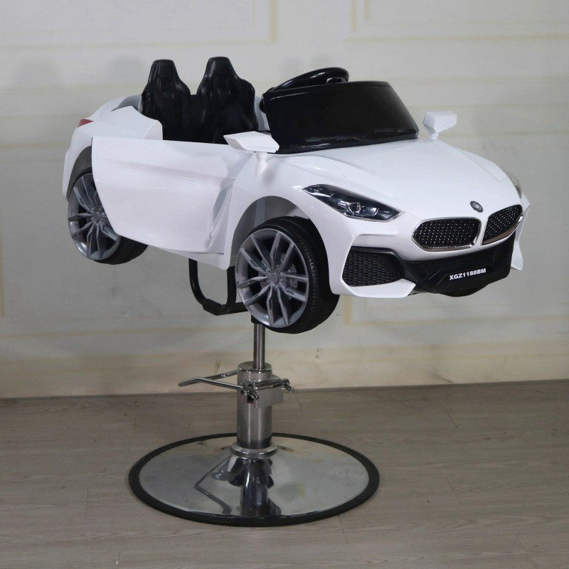 Wholesale Salon Baby Hair Cutting Hairdressing White Toy Child Car Beauty Metal Styling Hydraulic Pump Barber Chairs