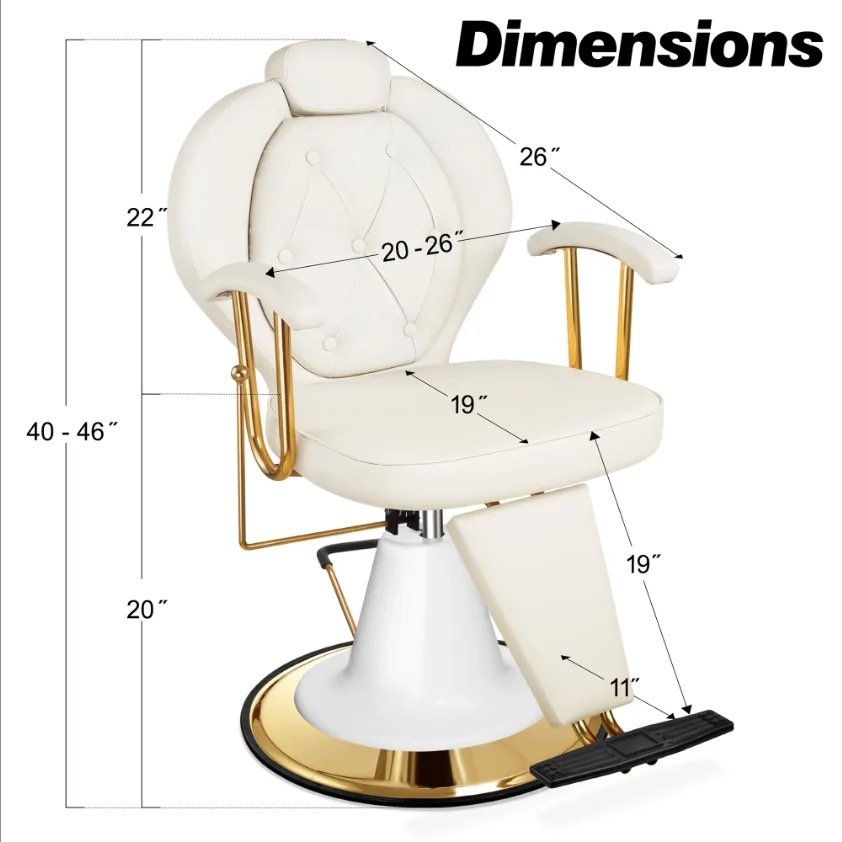 Luxury Beauty Hair Salon Furniture White Styling Chair Reclining Hairdressing Barber Chairs For Sales