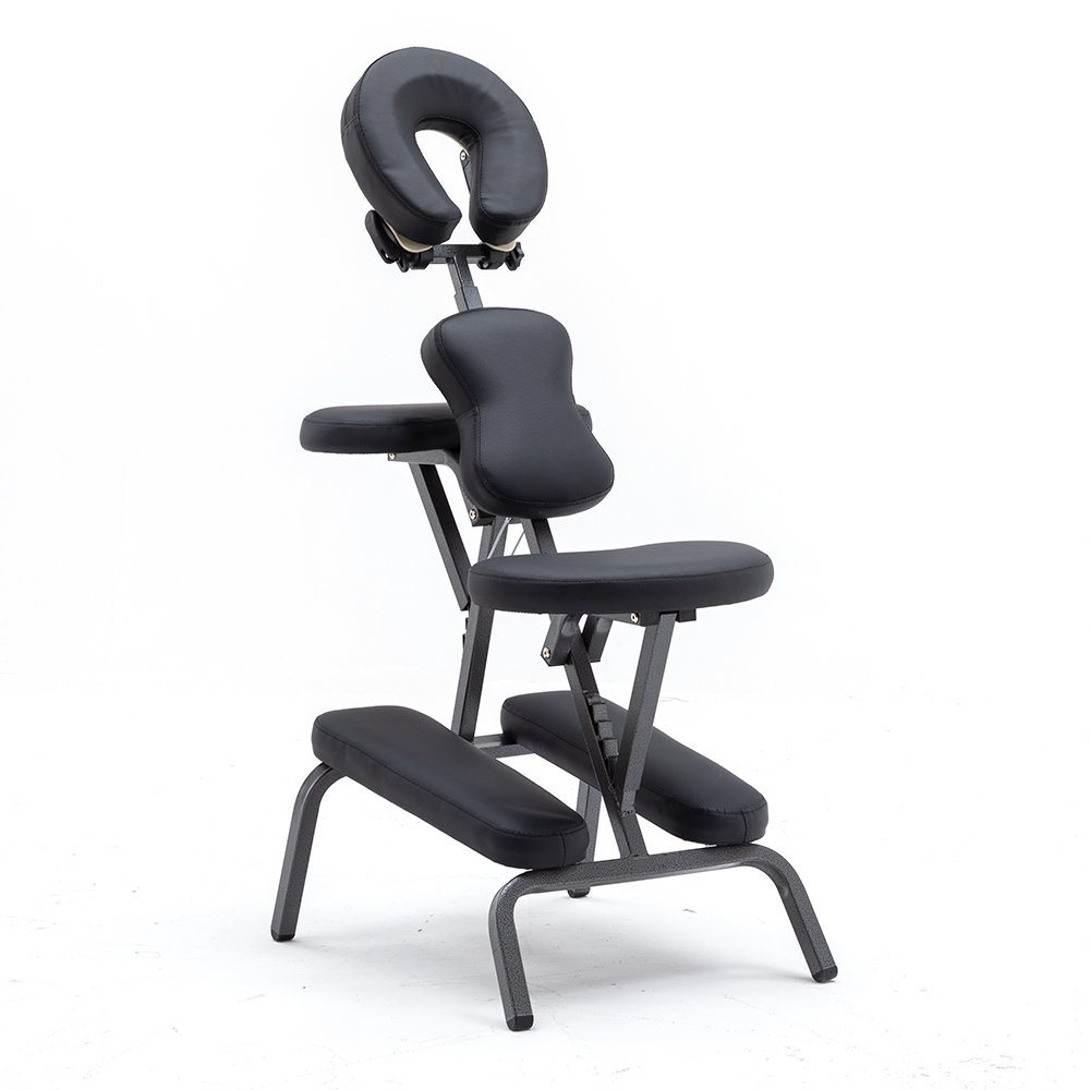 Factory Wholesale Portable Pvc Leather Plastic Headrest Black Folding Massage Spa Beauty Salon Massage Stools Chair