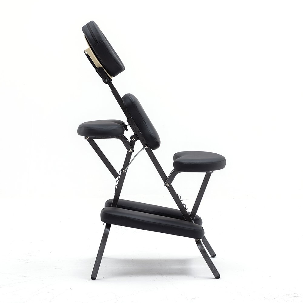Factory Wholesale Portable Pvc Leather Plastic Headrest Black Folding Massage Spa Beauty Salon Massage Stools Chair