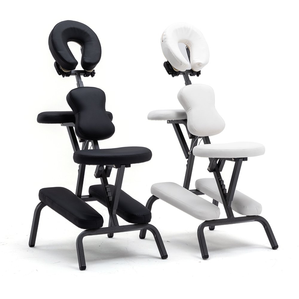 Factory Wholesale Portable Pvc Leather Plastic Headrest Black Folding Massage Spa Beauty Salon Massage Stools Chair