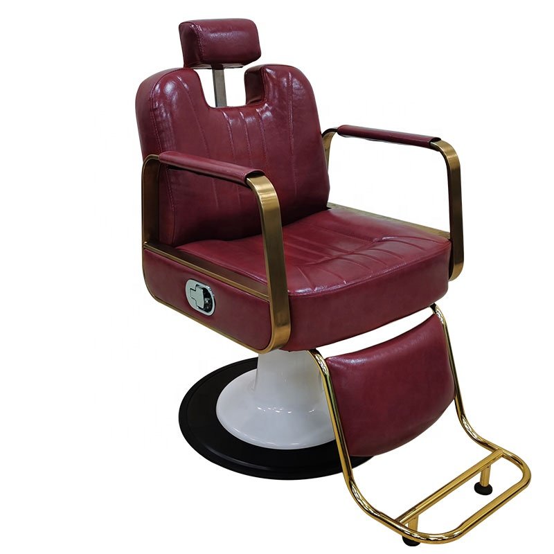 Portable hair salon chair salon styling chair wine red back reclining barbers chairs for sale