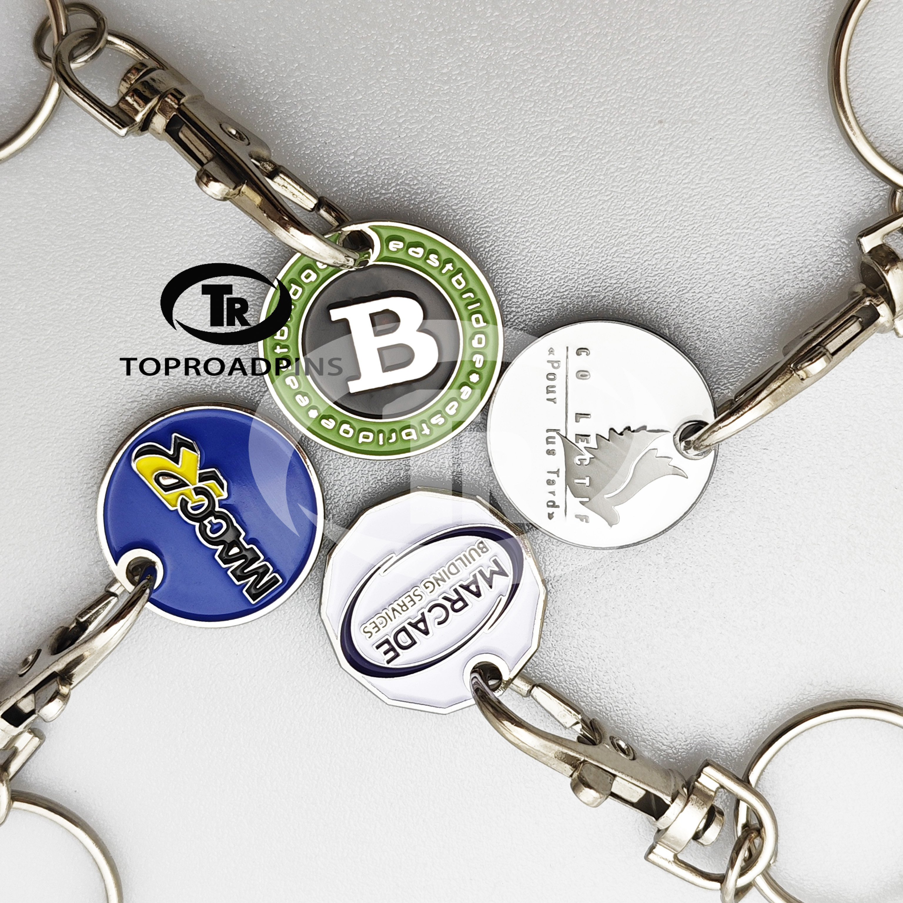Low Moq High Quality Personalized Design Logo Trolley Token Foldable Shopping Cart Trolley