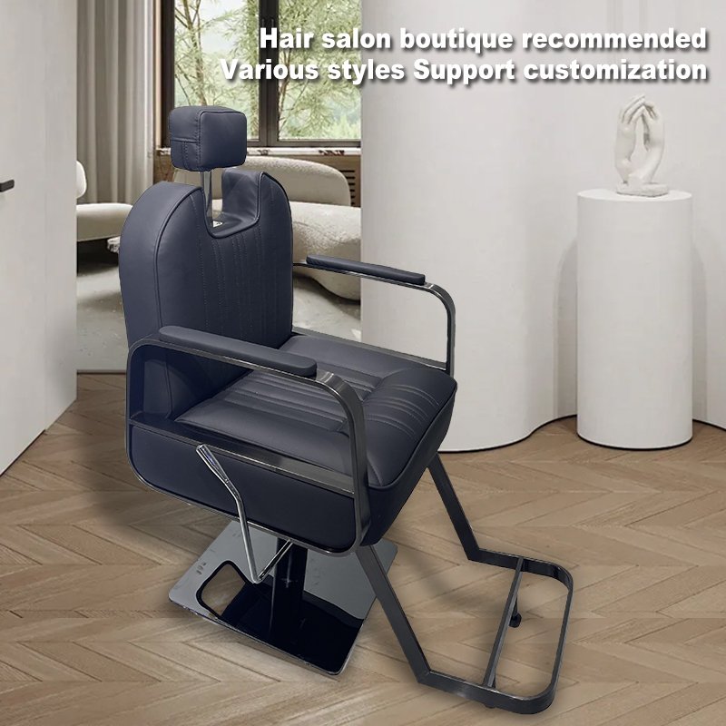 Black Flat Seat Barber Stylings Salon Chair Beauty Salon Kids Chair Metal and Plastic Hair Cutting Chair Gym Application