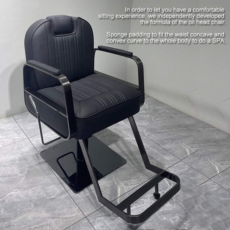 Black Flat Seat Barber Stylings Salon Chair Beauty Salon Kids Chair Metal and Plastic Hair Cutting Chair Gym Application
