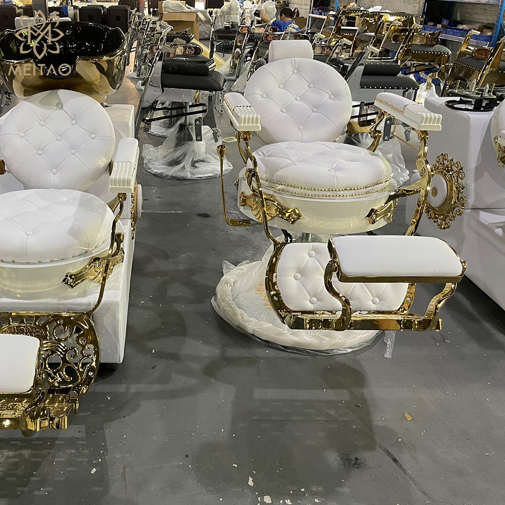 Barber Shop Equipment Salon Furniture Heavy Duty Hydraulic Pump Luxury Antique Barber Chair