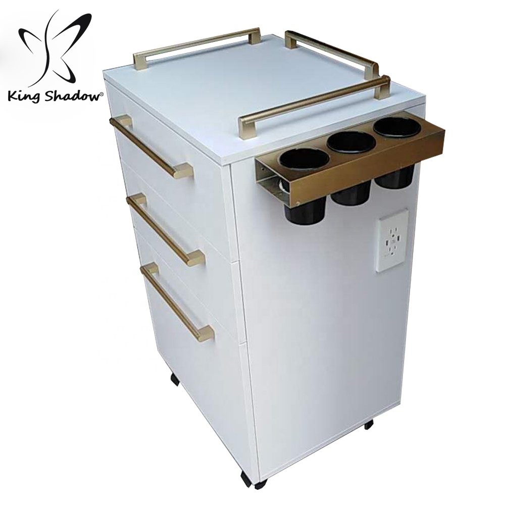 Kingshadow Barber Nail Equipment Salon Trolley Cart Tool Trolley Storage Cabinet