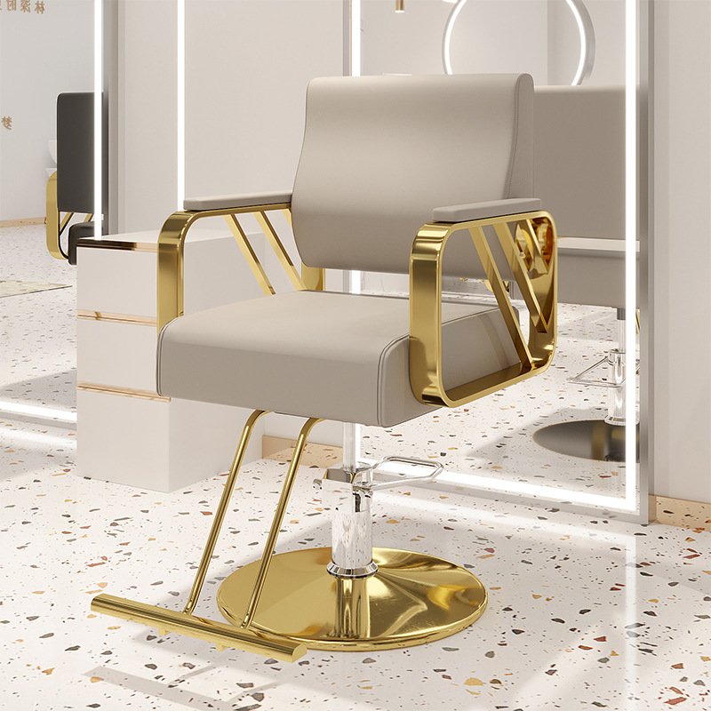 New design High quality gold salon furniture barber shop hairdressing chair barber chair wholesale salon equipment