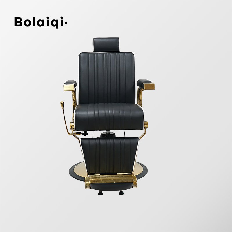 BOLAIQI factory price chaise de salon de coiffure professionnel LOGO customized gold barber chair salon equipment for men