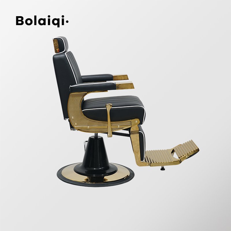 BOLAIQI factory price chaise de salon de coiffure professionnel LOGO customized gold barber chair salon equipment for men