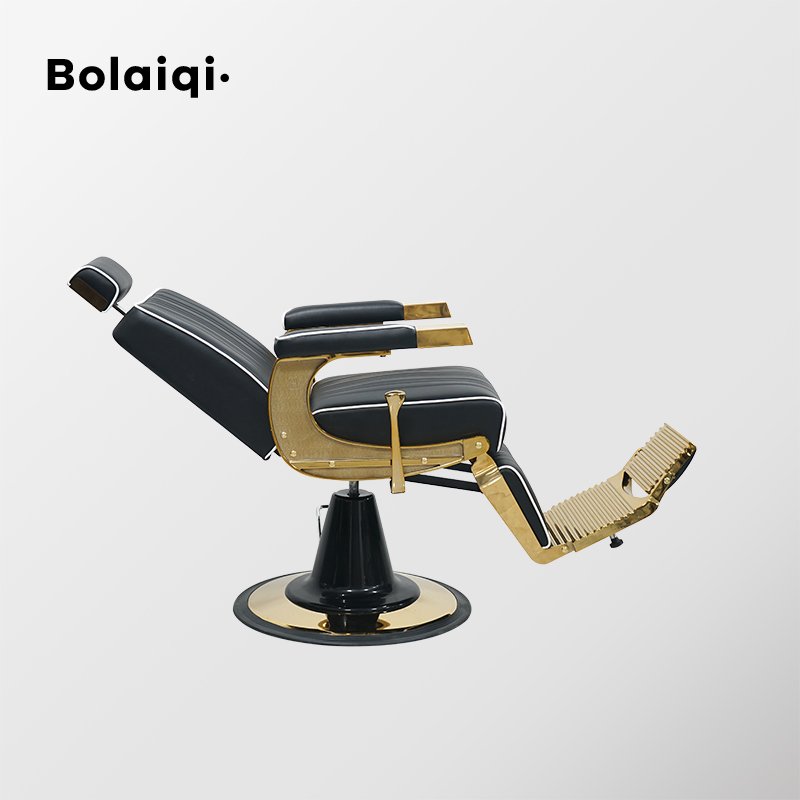 BOLAIQI factory price chaise de salon de coiffure professionnel LOGO customized gold barber chair salon equipment for men