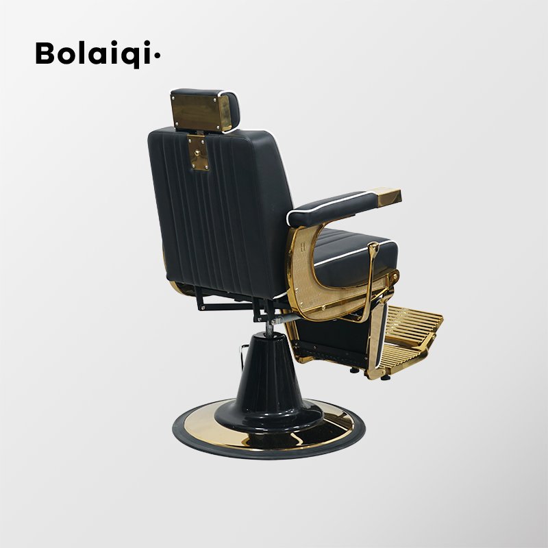 BOLAIQI factory price chaise de salon de coiffure professionnel LOGO customized gold barber chair salon equipment for men