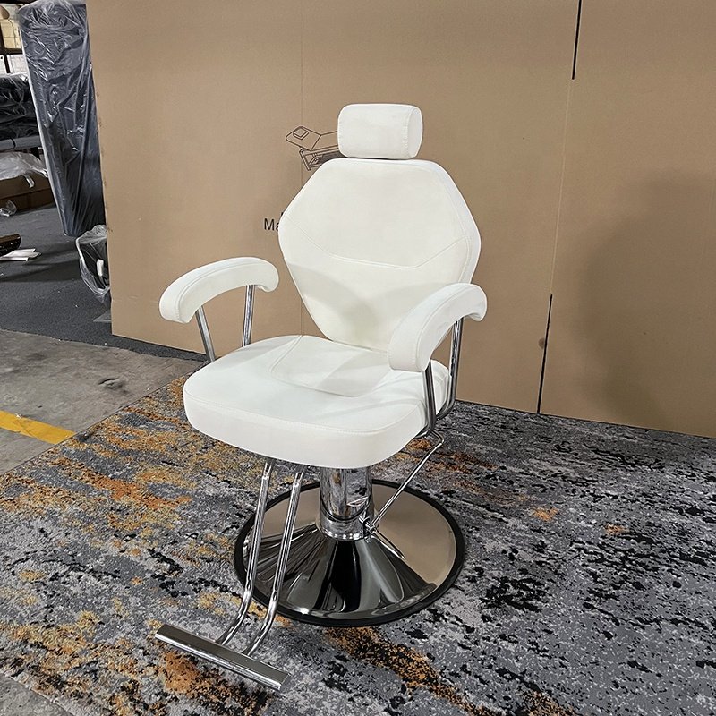 Wholesale customizable new white chair Salon Chair Hair Salon Furniture Barber Chair Hairdressing