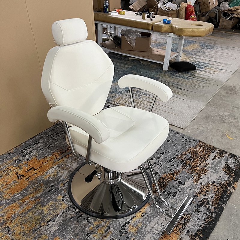 Wholesale customizable new white chair Salon Chair Hair Salon Furniture Barber Chair Hairdressing