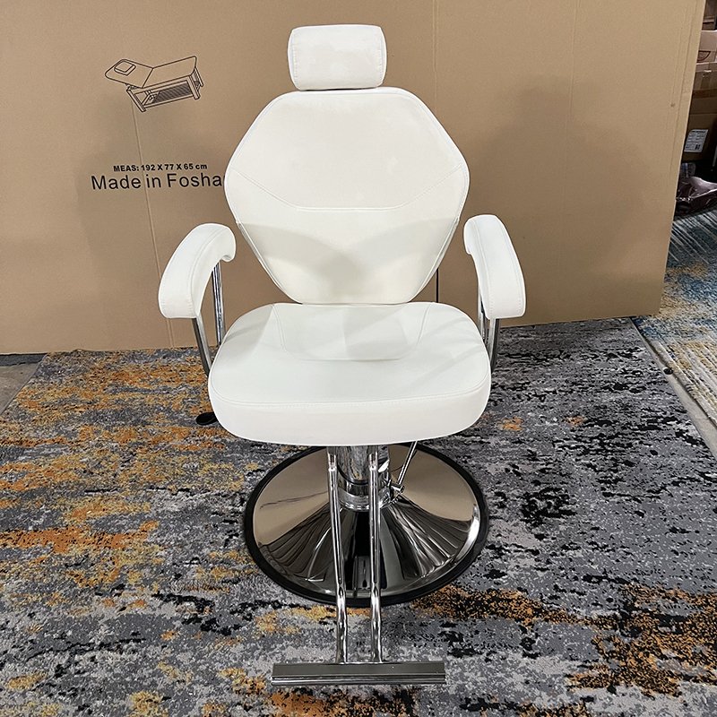 Wholesale customizable new white chair Salon Chair Hair Salon Furniture Barber Chair Hairdressing