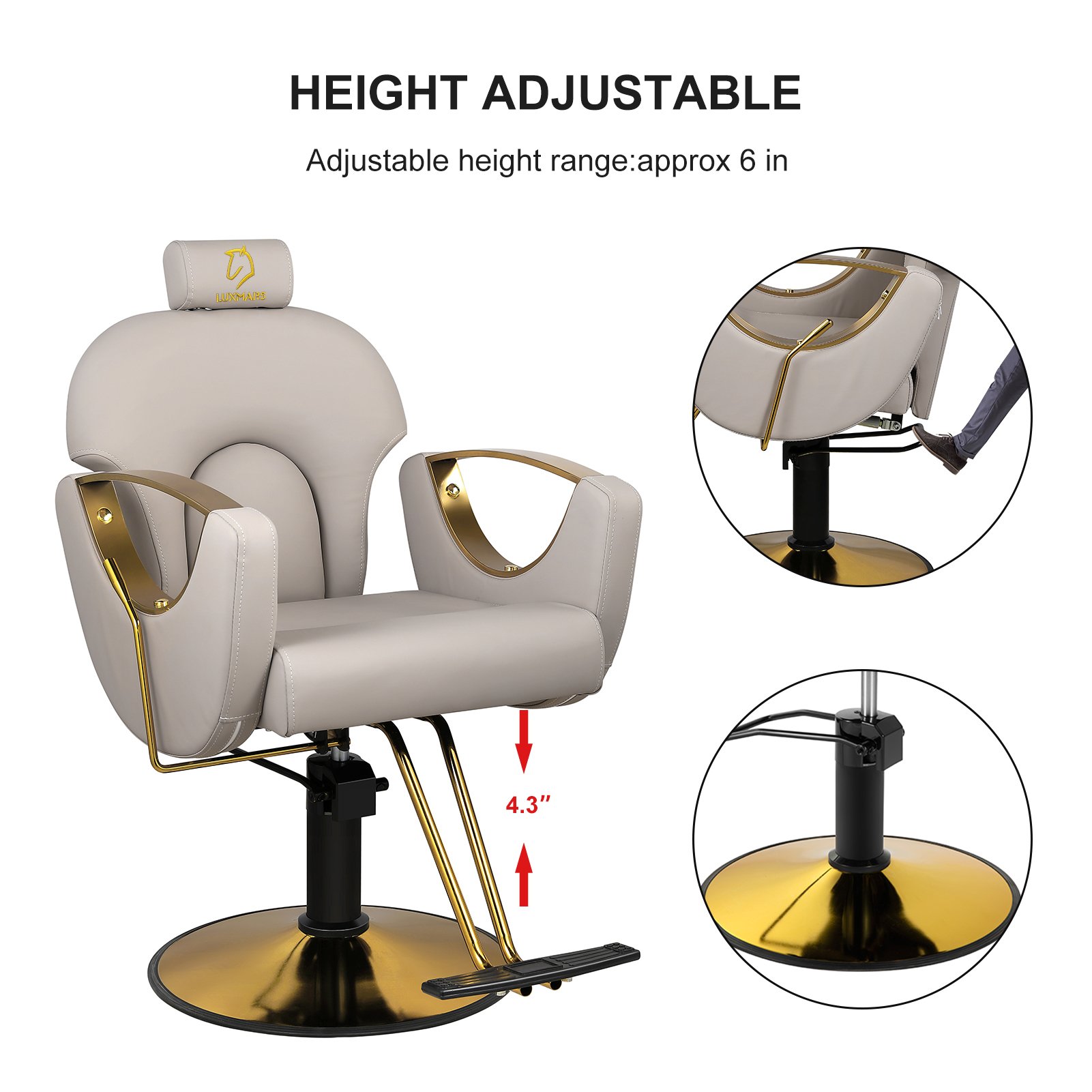 Space-Saving Modern Salon Barber Chair For Hair Styling
