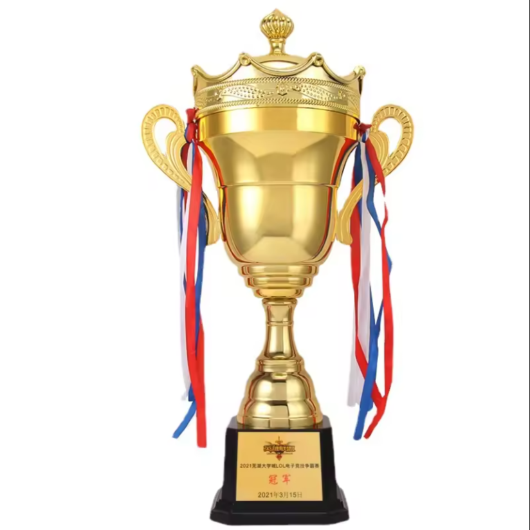 2024 new Crown trophy is suitable for sports conference basketball football trophy trolley binocular buckle trophy