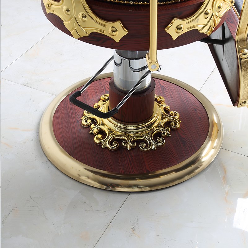 Wholesale China trade vintage elegant high quality wood and UP leather swivel lift shave beauty salon chair for barber shop