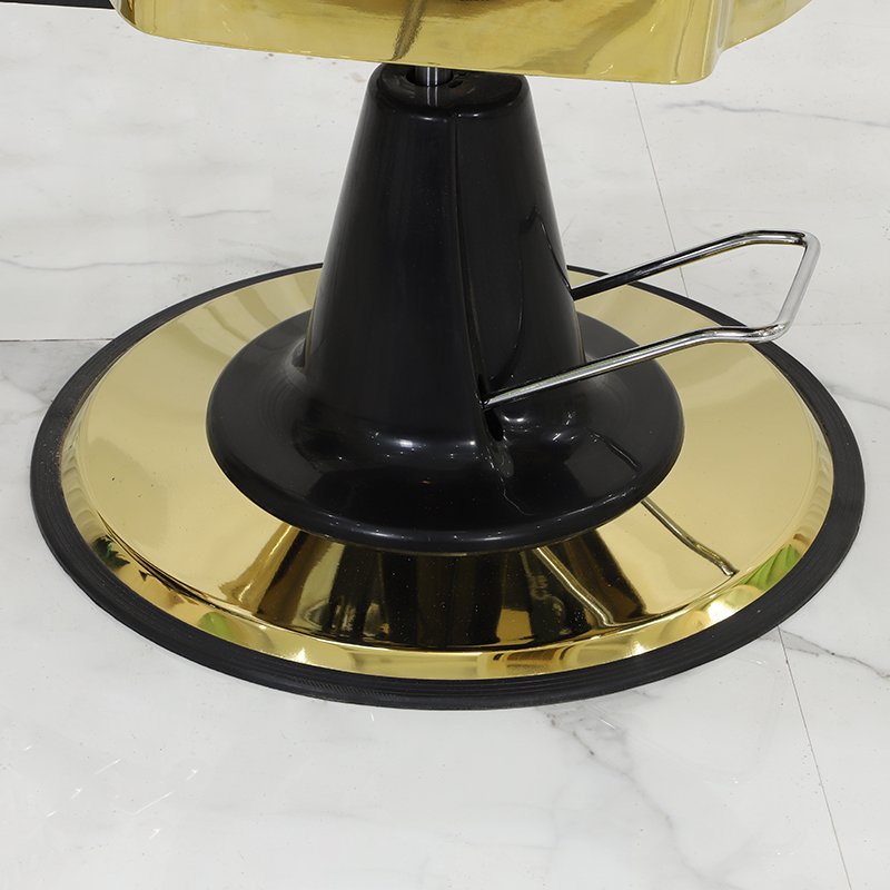 Modern Styling Salon Equipment Black And Gold Recline Vintage Hydraulic Cylinder Barber Chair