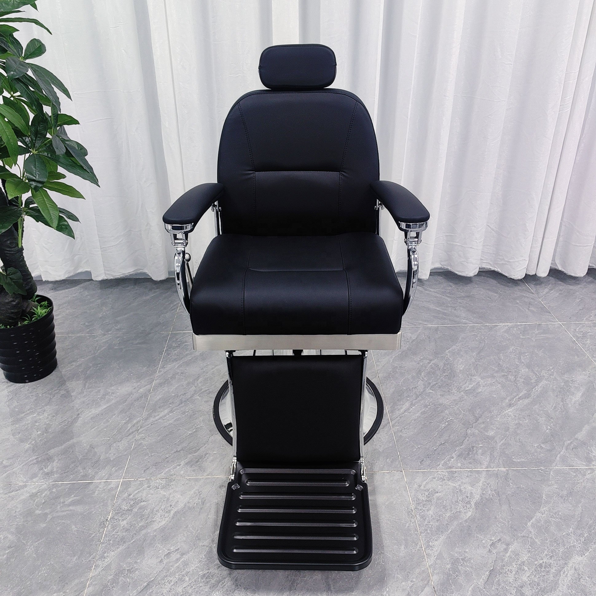 High Quality Black Leather dolphin shaped armrest Portable Barber Shop Salon Barber Chair Middle chair Factory wholesale