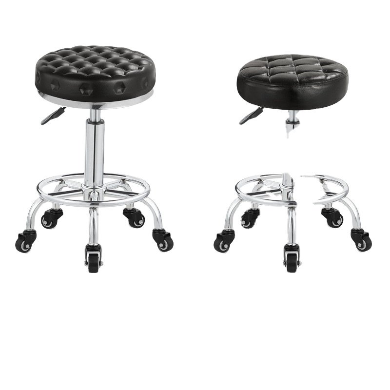 Swivel Beauty Stool for Hair Salon Nail Bar Chair with Large Work Space Metal Pulley for School Bedroom Hotel Use