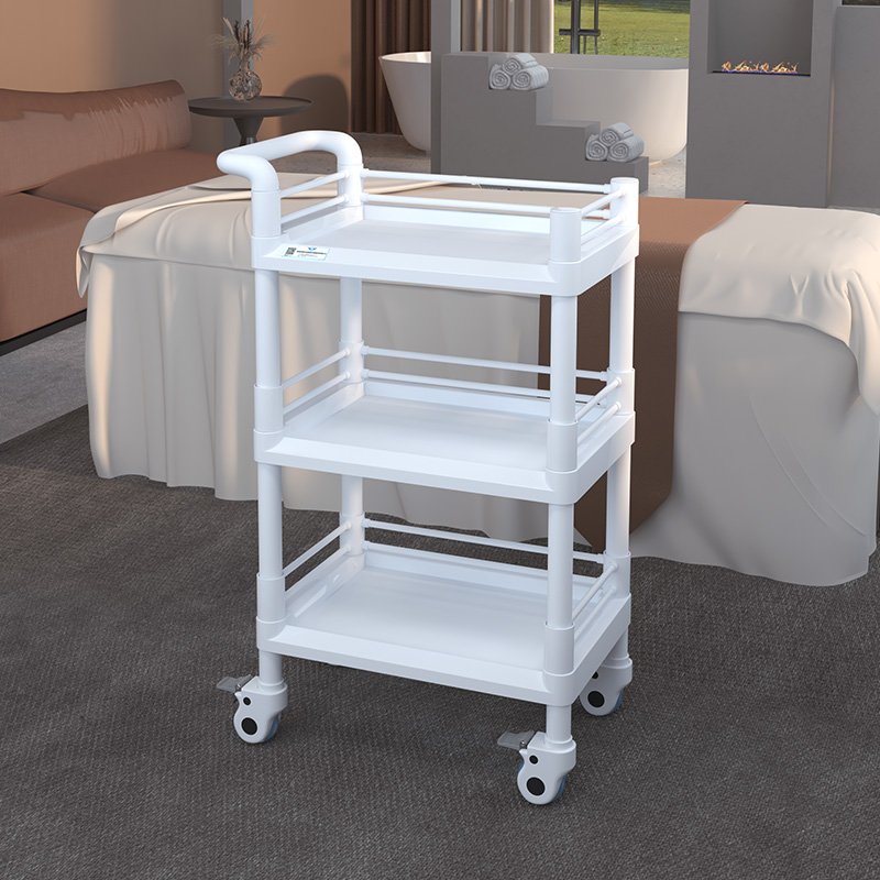 Three-layer multi-functional car beauty salon spa white gray belt universal wheel factory wholesale high quality trolleys