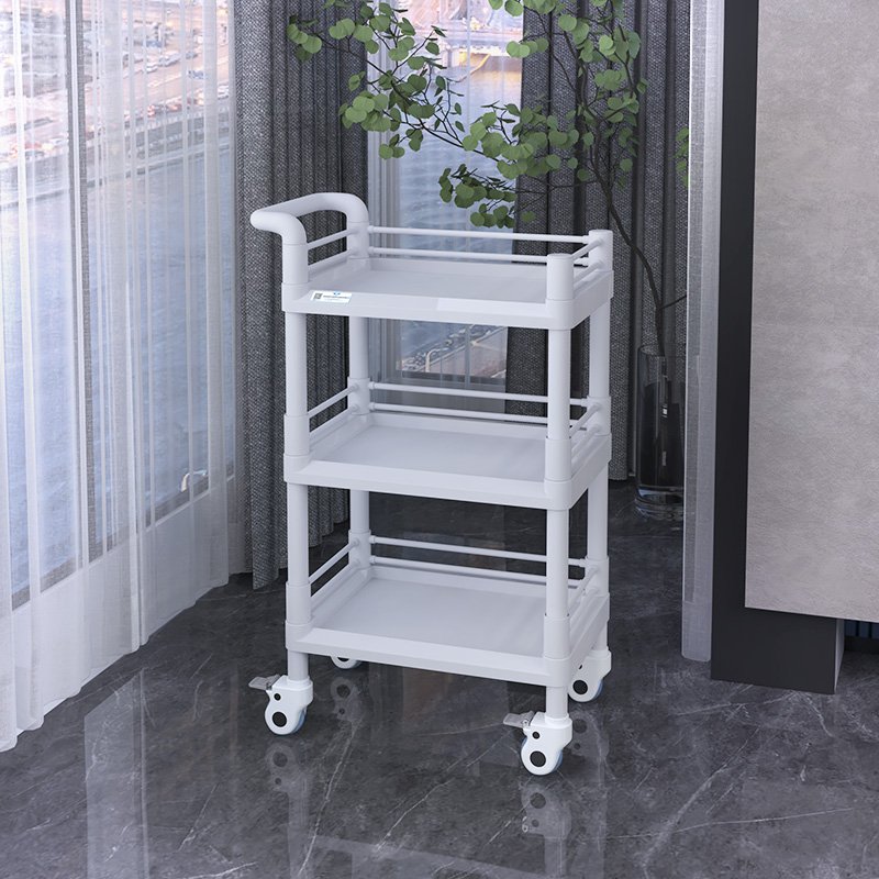 Three-layer multi-functional car beauty salon spa white gray belt universal wheel factory wholesale high quality trolleys