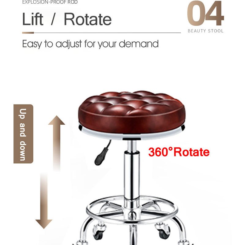 Beauty Salon Equipment Hairdressing Funiture Adjustable Hydraulic Barber Rolling Stool Saloon Chair For Hair Cut