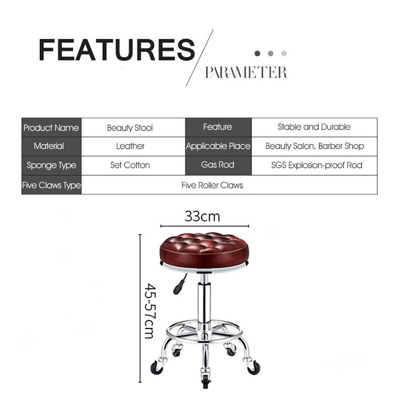 Beauty Salon Equipment Hairdressing Funiture Adjustable Hydraulic Barber Rolling Stool Saloon Chair For Hair Cut