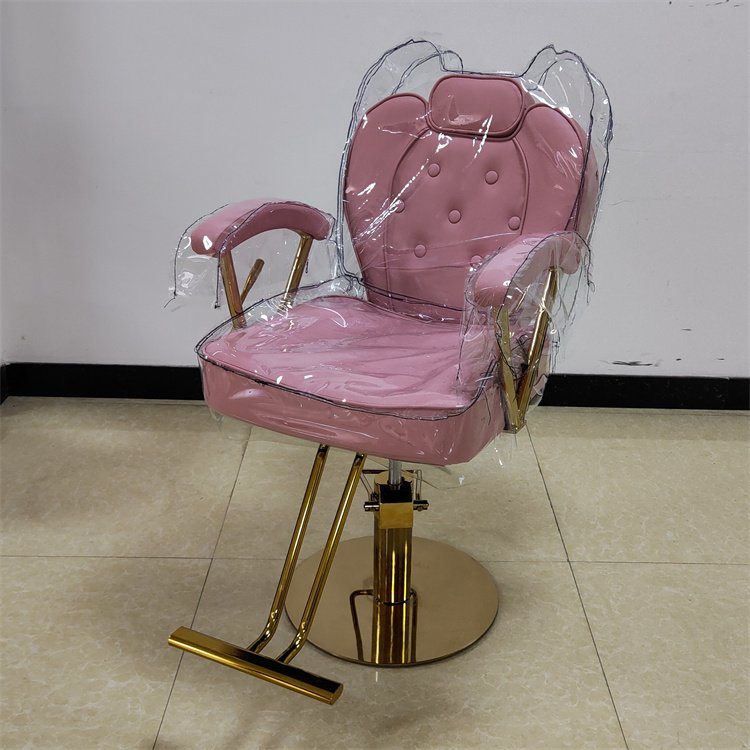 Kisen salon furniture manufacturer equipment hydraulic gold pump fancy pink white black green styling barber chair with cover