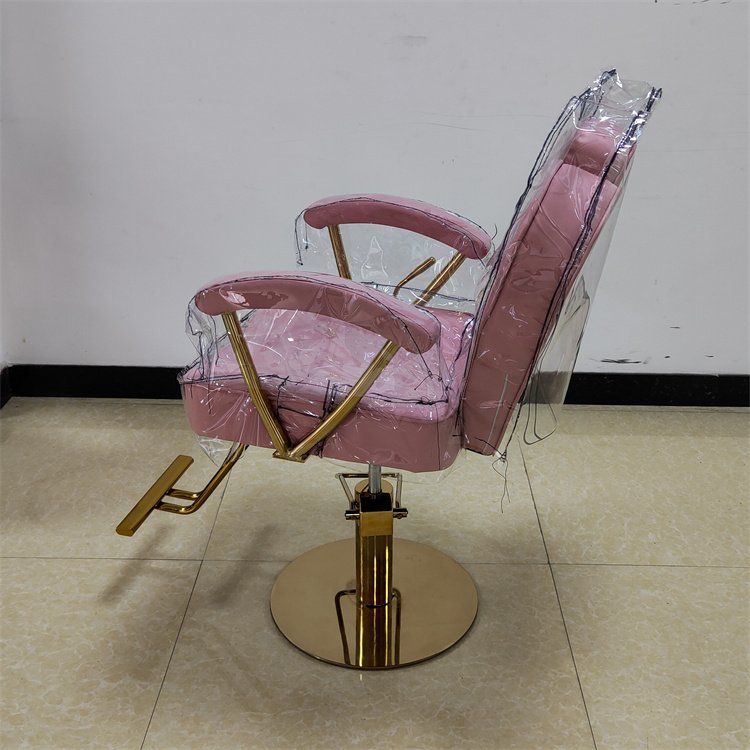 Kisen salon furniture manufacturer equipment hydraulic gold pump fancy pink white black green styling barber chair with cover