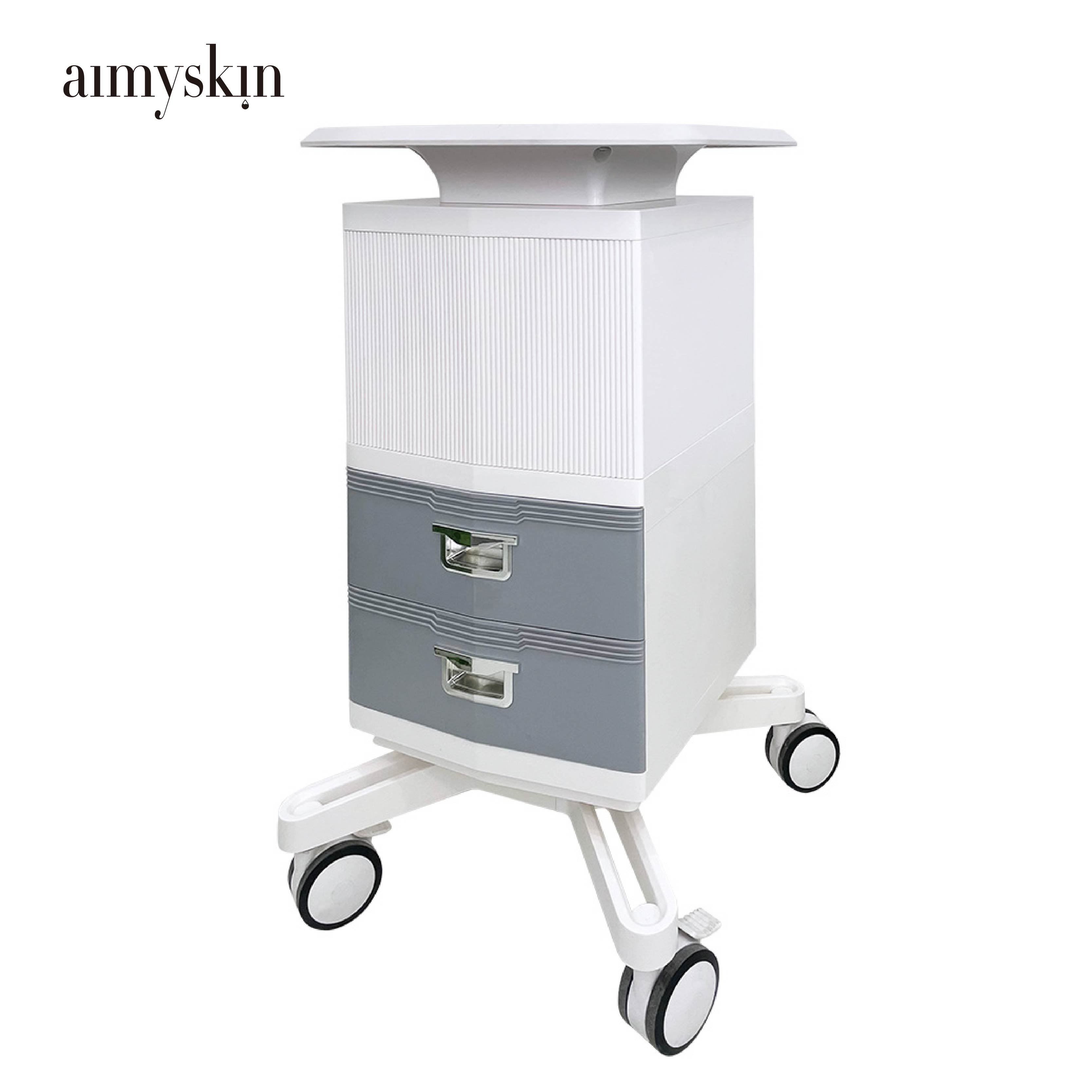 Factory directly supply top grade trolley 4 mobile wheels portable facial spa beauty salon machine beauty trolley 2 drawers