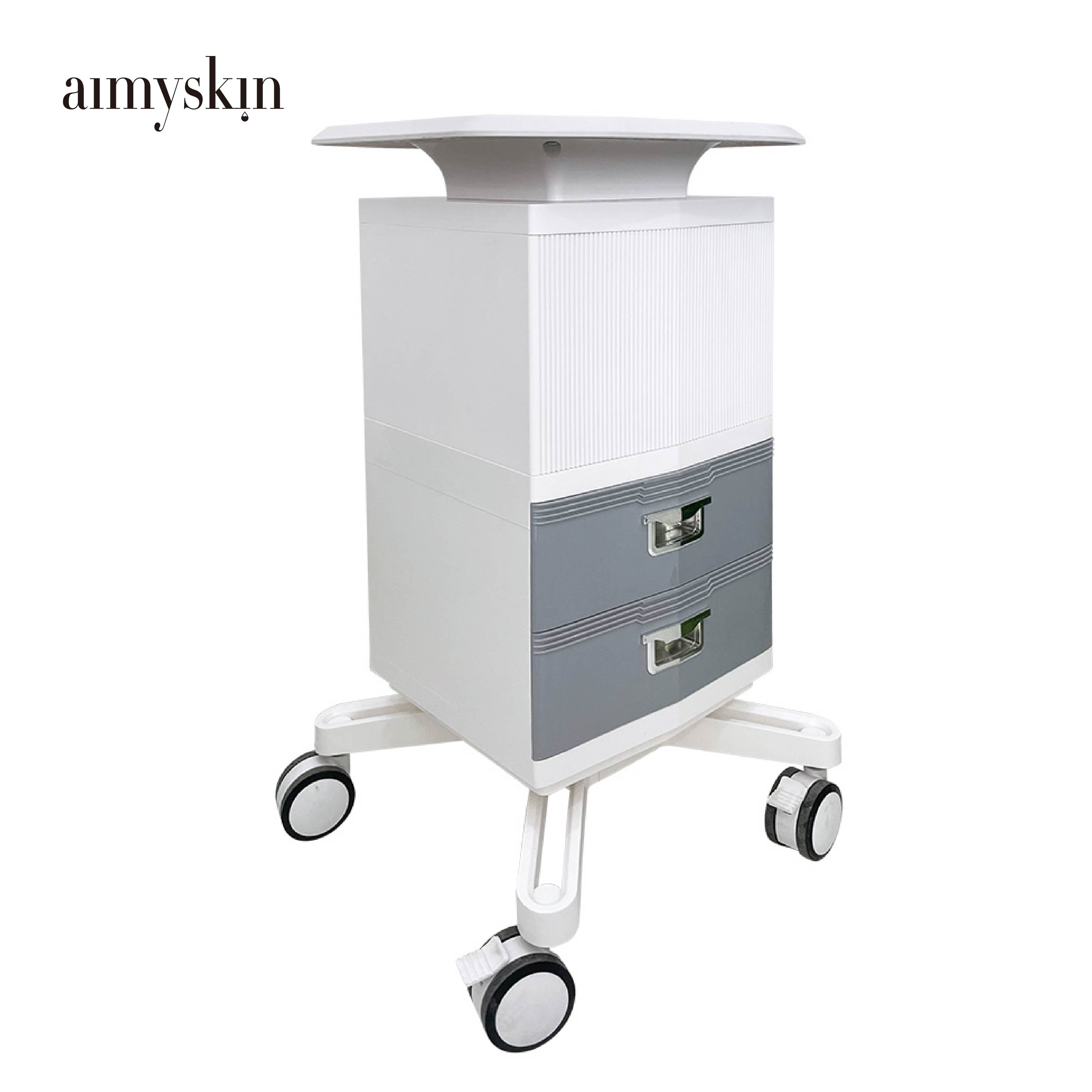 Factory directly supply top grade trolley 4 mobile wheels portable facial spa beauty salon machine beauty trolley 2 drawers