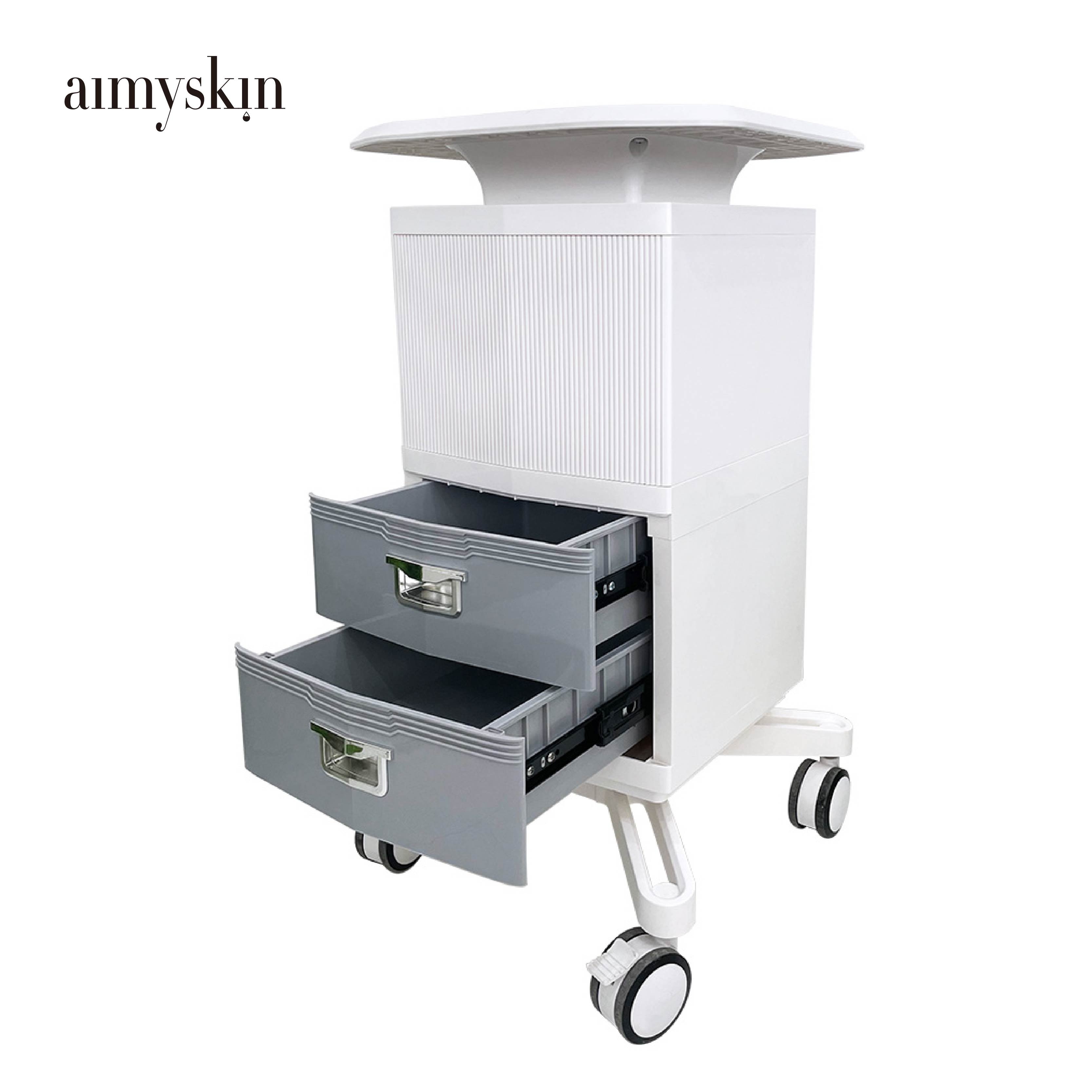 Factory directly supply top grade trolley 4 mobile wheels portable facial spa beauty salon machine beauty trolley 2 drawers