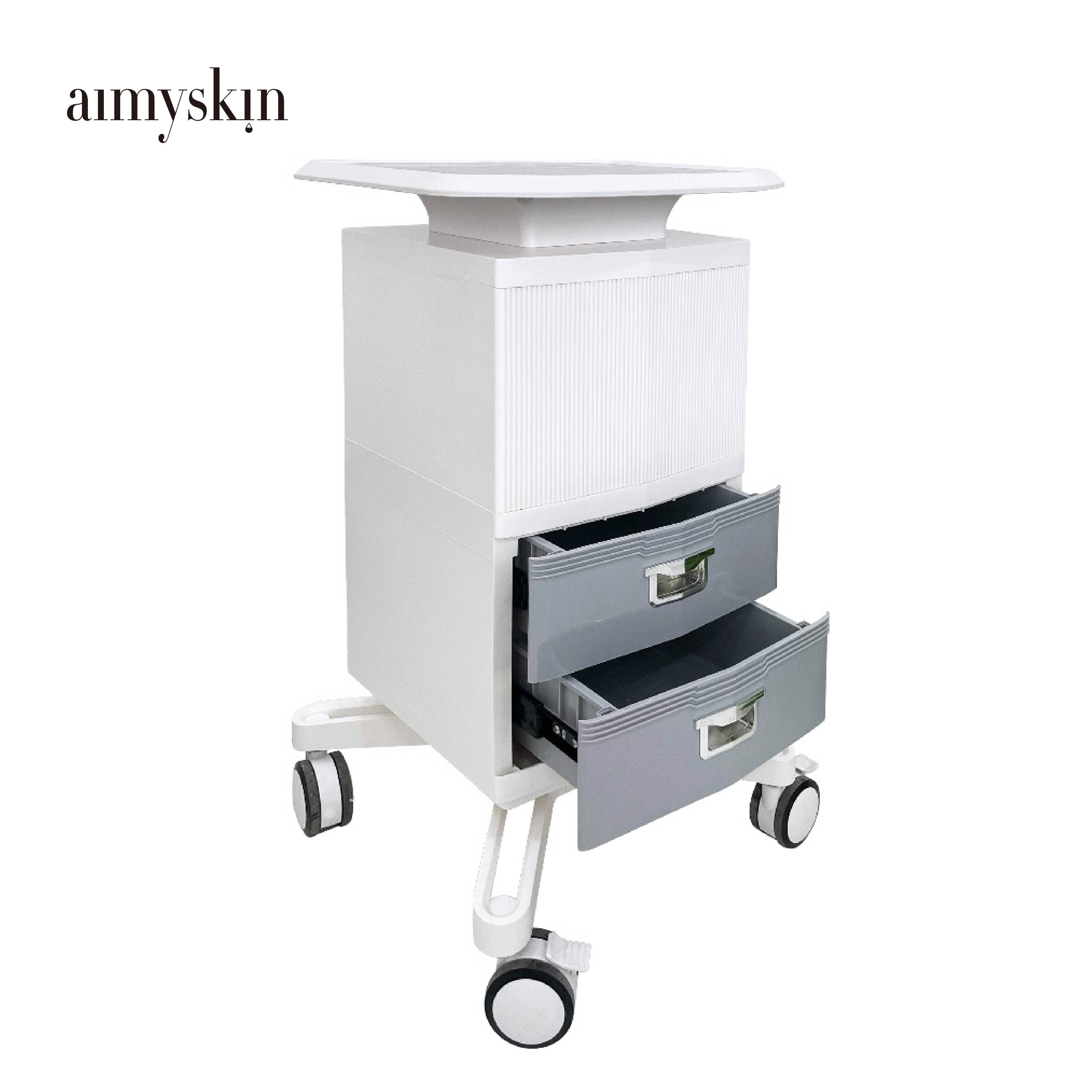 Factory directly supply top grade trolley 4 mobile wheels portable facial spa beauty salon machine beauty trolley 2 drawers