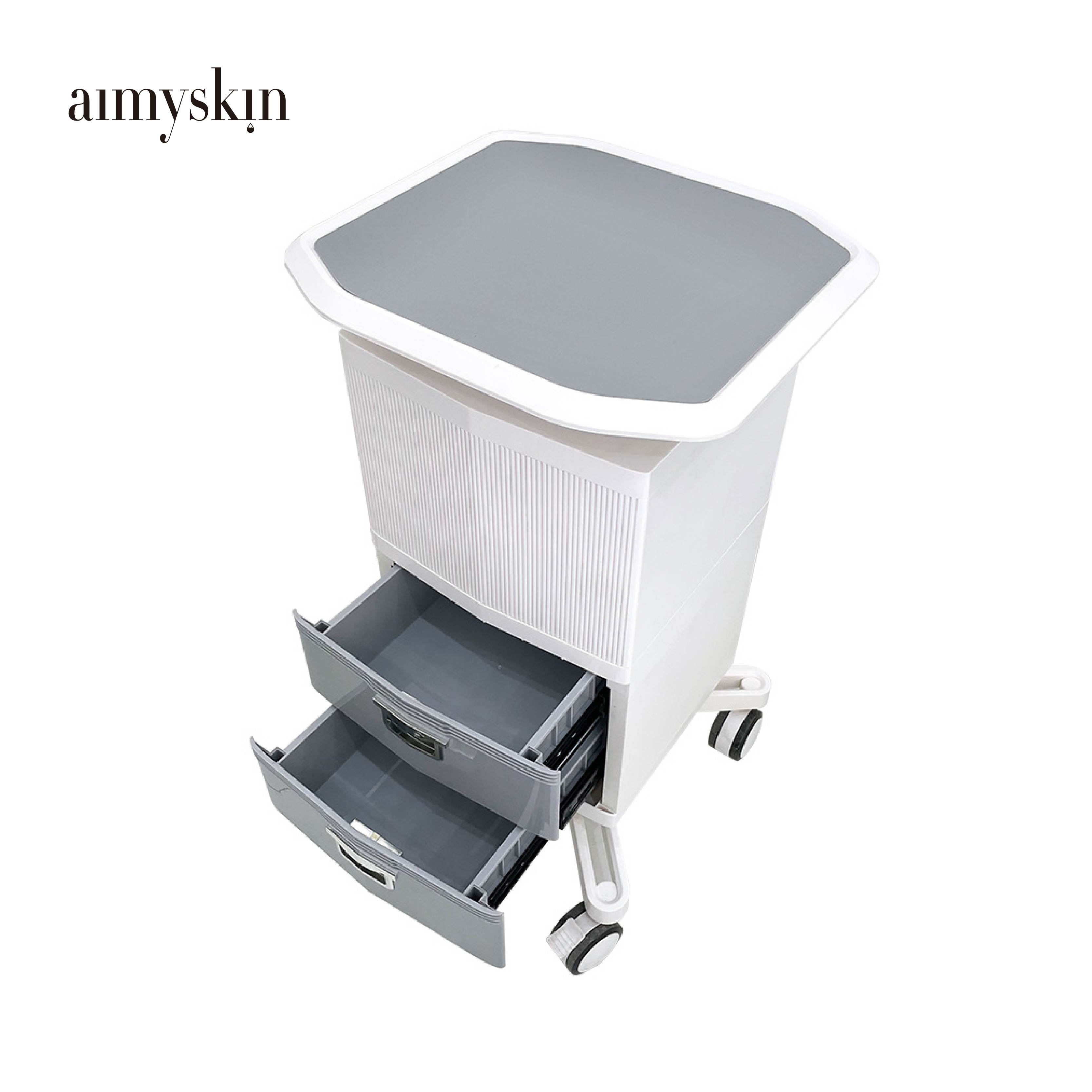 Factory directly supply top grade trolley 4 mobile wheels portable facial spa beauty salon machine beauty trolley 2 drawers