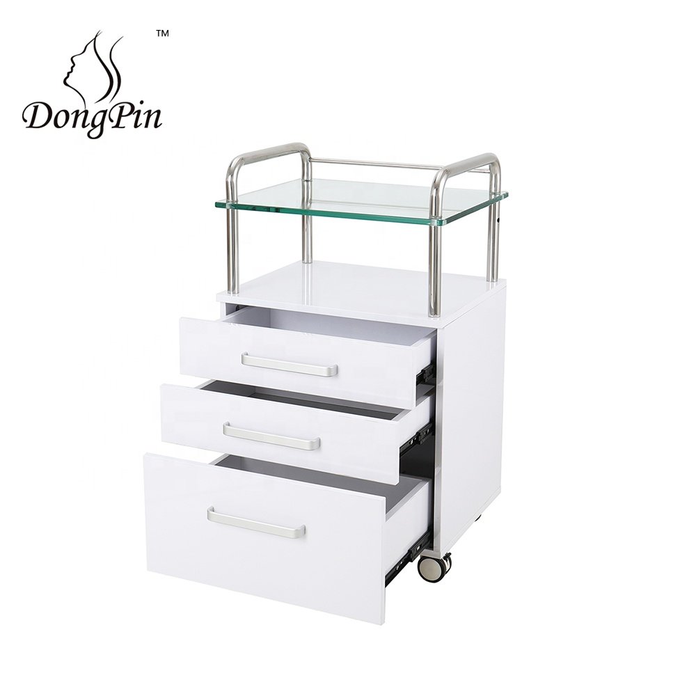 carro de belleza lockable salon trolley beauty trolley in white